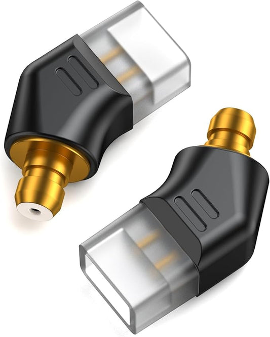 okcsc Ear Male to Recessed 2PIN Female Headphone Adapter for Ear Earbuds to Recessed 2PIN Cable for Pentaconn Ear PE Mini Adapter for Acoustune HS1650CU HS1655CU HS1695Ti 1697Ti HS2000MX 1 Pair Black
