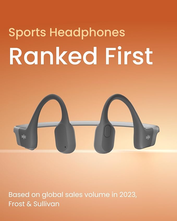 SHOKZ OpenRun (AfterShokz Aeropex) - Open-Ear Bluetooth Bone Conduction Sport Headphones - Sweat Resistant Wireless Earphones for Workouts and Running - Built-in Mic, with Headband