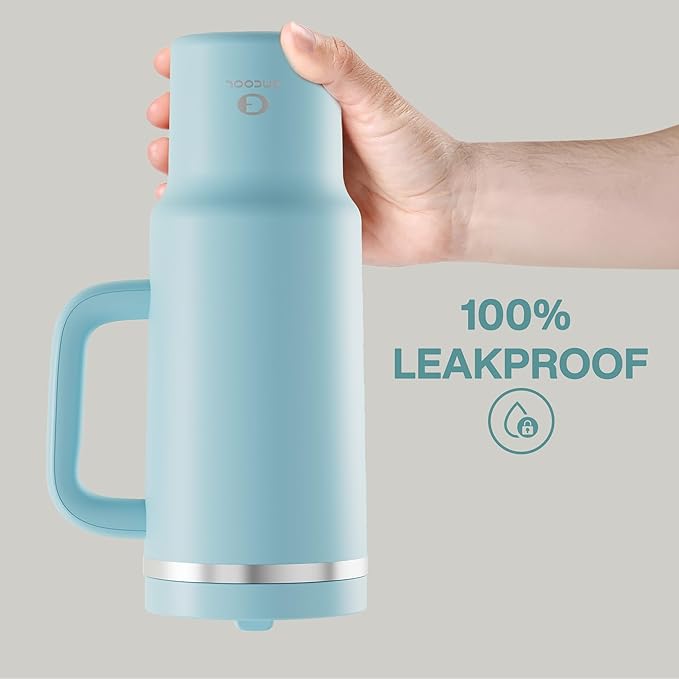40 oz Tumbler with Handle and Straw: Stainless Steel Insulated Tumbler Keeps Cold for 24 Hours, Leakproof Travel Cup Fits in Cup Holder and BPA-Free, Pewter Blue