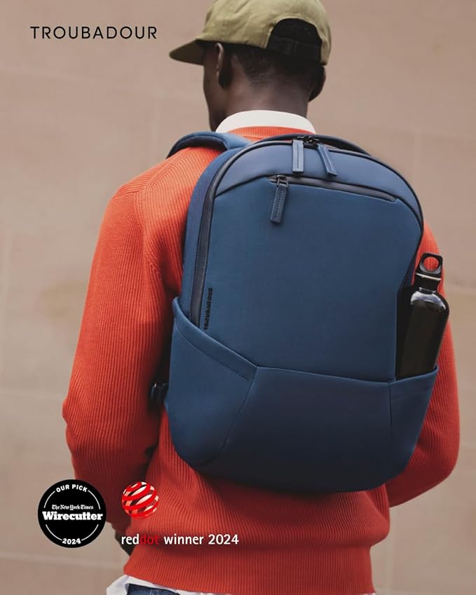 Troubadour Apex 3.0-22L Premium Laptop Backpack - Ergonomic & Water Resistant - Designed for Work and Travel - Air Force Blue