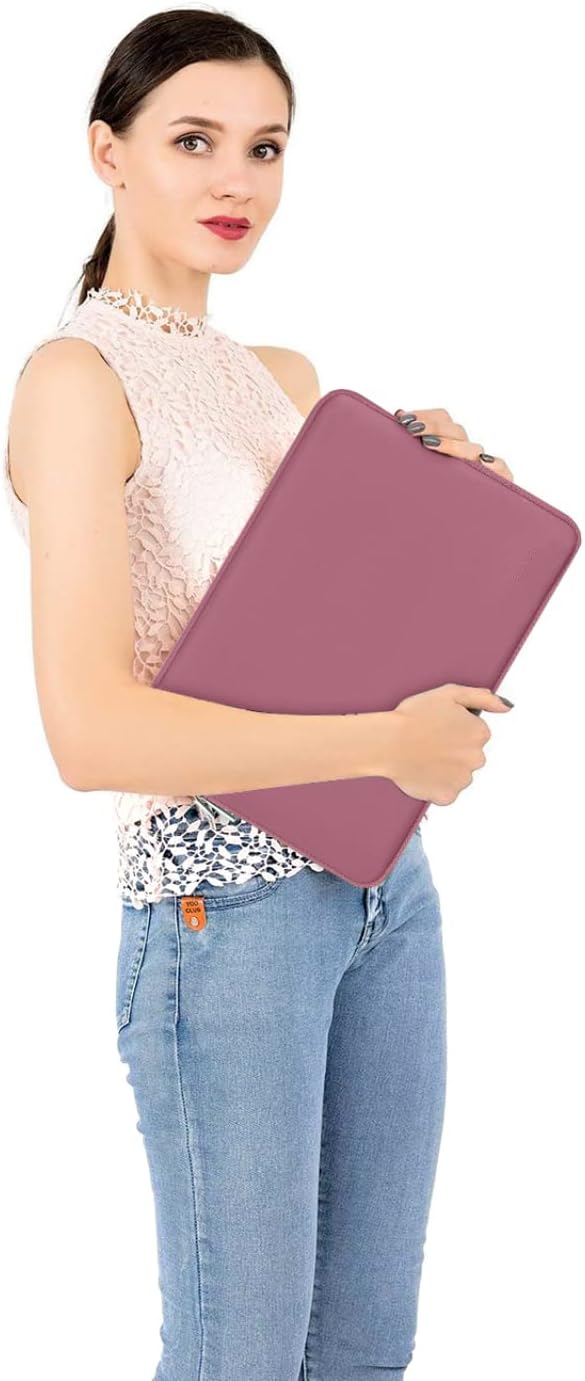 MOSISO Laptop Case 16 inch, 15-15.6 inch Laptop Sleeve Bag Compatible with MacBook Pro 16 inch, HP, Acer, Dell, Lenovo, ASUS Notebook, Neoprene Computer Sleeve Bag with Small Case, Dusty Rose