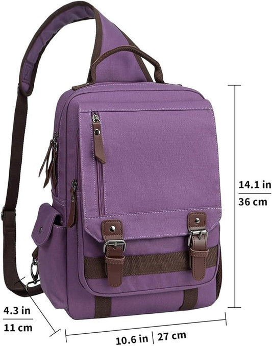 mygreen Canvas Cross Body Messenger Bag Shoulder Sling Backpack Travel Rucksack
