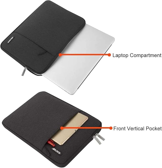 MOSISO Laptop Case 24 inch, 24 inch Laptop Sleeve Compatible with ASUS Gaming Monitor HP Dell Lenovo Notebook, Polyester Vertical Computer Sleeve Bag with Pocket, Black