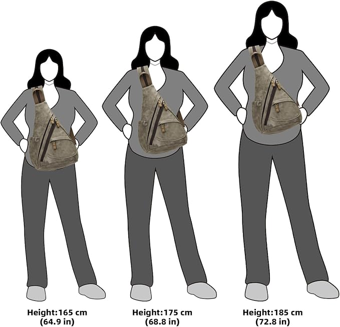 KL928 PU Leather Sling Bag - Small Crossbody Backpack Shoulder Casual Daypack Rucksack for Men Women Outdoor Cycling Hiking Travel (6881-PU-D.Coffee)