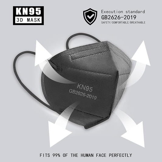 TIZZYT KN95 Face Mask | 50 Pack Disposable Face Mask | 5-Layers Comfortable Masks | KN95 Masks for Adults,Morandi Color