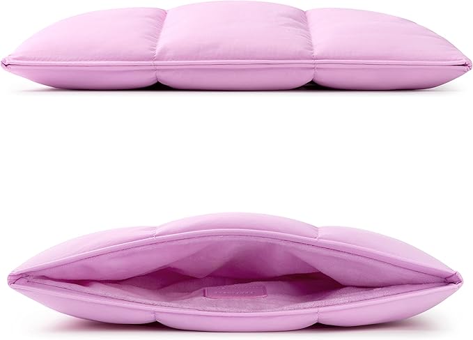 Comfyable Puffy Laptop Sleeve 15 Inch 16 Inch, Quilted Puffer Laptop Carrying Case for Women, Pillow Pouch Compatible for MacBook Air 15 in M4 2025 & MacBook Pro 16 in M4 2024, Lavender
