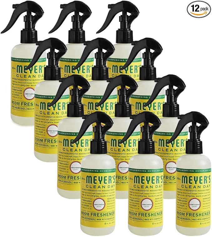 MRS. MEYER'S CLEAN DAY Room Freshener - Honeysuckle, 8 Fl Oz. (Pack of 12)