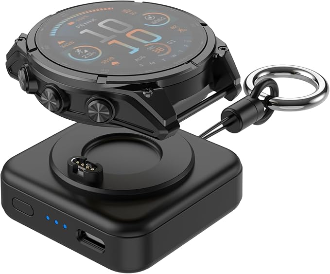 Charger for Garmin Watch - 1200mAh Portable Charger for Garmin Vivoactive 6 5, Fenix 8 7X 6, Venu 3s 3 2, Instinct 3 2, Forerunner 165 265 965, Approach S70 S62 S50 S44, Epix Pro 2, Tactix 8 7, Enduro