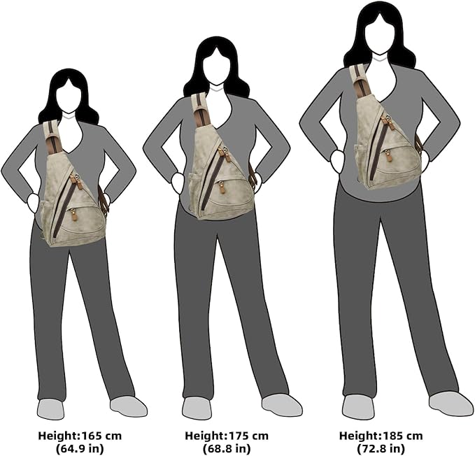 KL928 PU Leather Sling Bag - Small Crossbody Backpack Shoulder Casual Daypack Rucksack for Men Women Outdoor Cycling Hiking Travel (6881-PU-Olive Green)