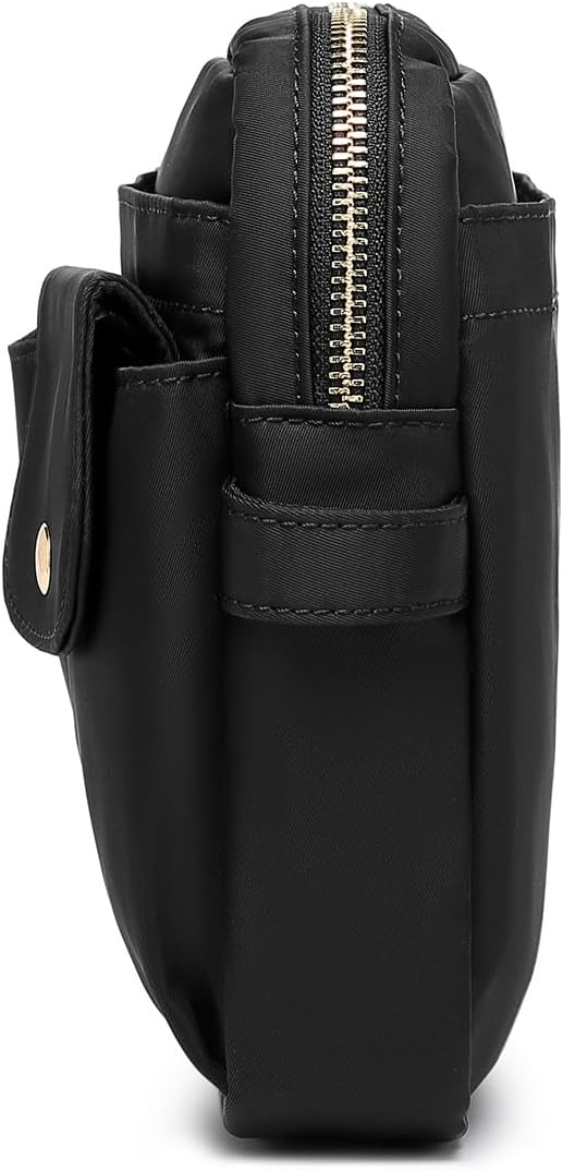 Storage Bag Cosmetic Bag for Women, Travel Makeup Bag Zip Up Bag Cute Makeup Bag Perfect Storage for Cosmetics, Black/Nylon