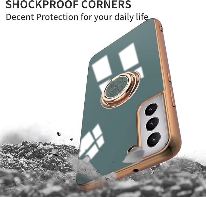 Tnarru Compatible for Samsung Galaxy S22 Plus Case with Ring Holder Kickstand [with Magnetic] Soft TPU Shockproof Electroplated Protective Phone Case for Galaxy S22+ 5G Grey