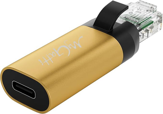 USB C to Ethernet Adapter, New Idea RJ45 Male to USB C Female Network LAN Adapter, Built-in Smart Chip, Simply Insert Daily Charging Cables to Access The Internet
