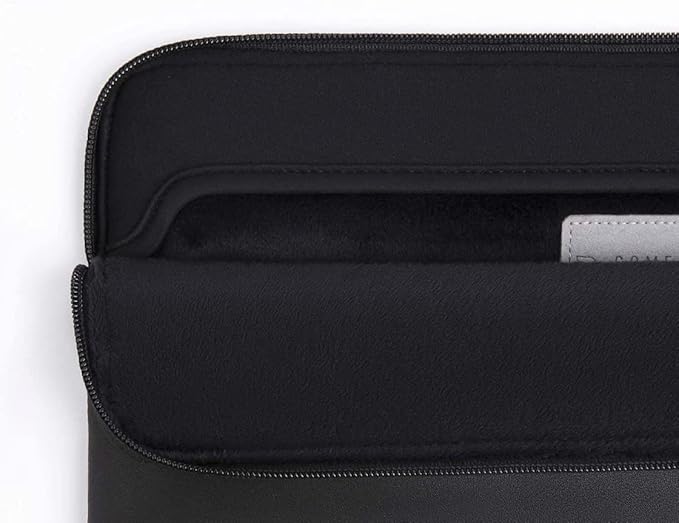 Comfyable Slim Laptop Sleeve Compatible with 13 Inch MacBook Air 13 in M4 M3 M2 M1, 13" MacBook Pro, PU Leather Bag Water-Resistant Cover Case, Black