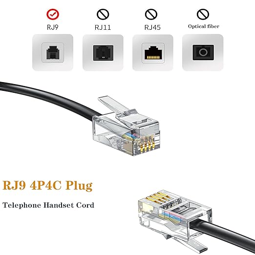 RJ9 4P4C Telephone Cord,Telephone Cord Detangler, 4Pack 8Ft Uncoiled / 1.4Ft Coiled Telephone Handset Cord with 4 Pack 360 Degree Rotating Landline Cable Detangler Swivel Cord Untangler
