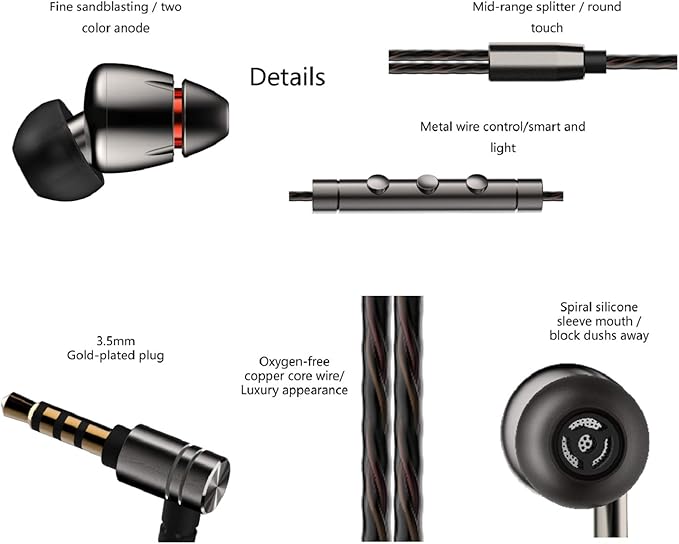 1MORE Quad Driver in-Ear Earphones Hi-Res High Fidelity Headphones Warm Bass, Spacious Reproduction, High Resolution, Mic in-Line Remote Smartphones/PC/Tablet - Silver/Gray