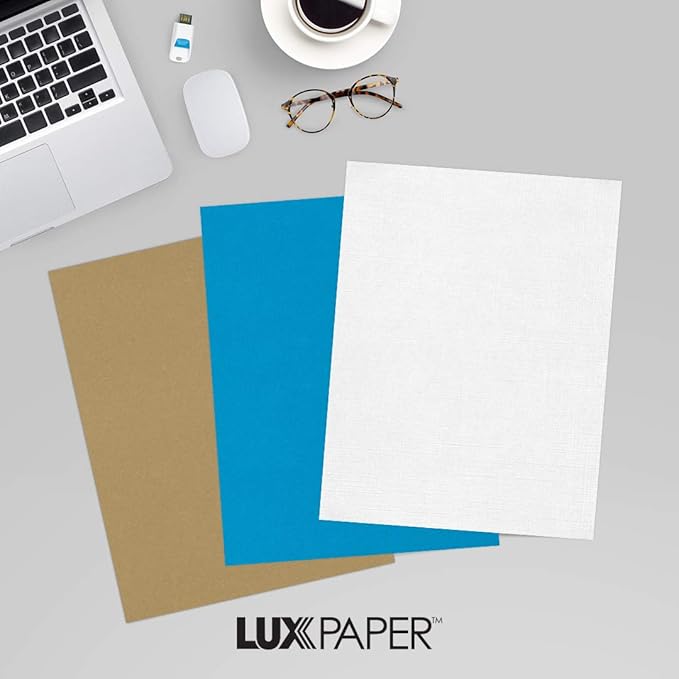 LUXPaper 8.5" x 11" Paper | Letter Size | White Linen | 24lb. (60lb. Text) | 1,000 Qty