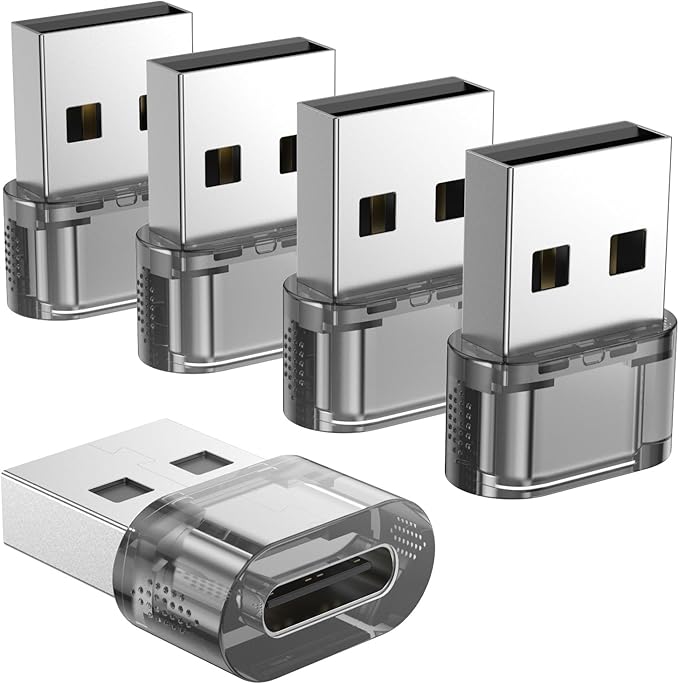 USB-A to USB-C Adapter 5 Pack, USBC Female to A Male Converter Charger, USB to USBC Converter for iPhone 15 Plus Pro Max/Apple Watch Ultra iWatch/AirPods/iPad Air/Car/Galaxy S24 S23 S22 Ultra