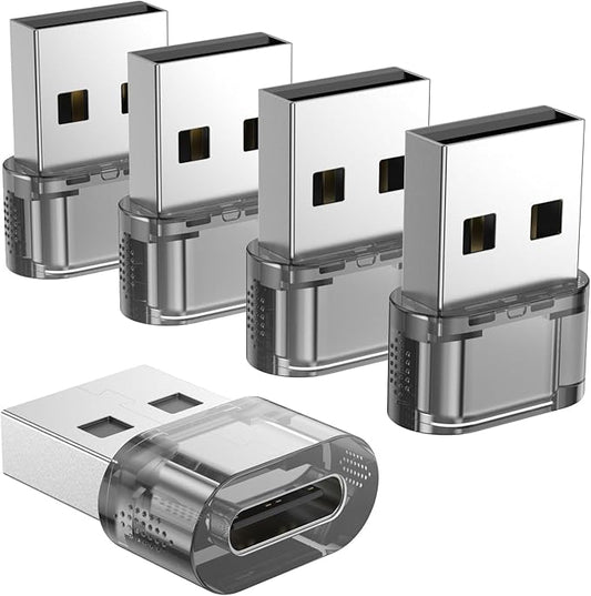 USB-A to USB-C Adapter 5 Pack, USBC Female to A Male Converter Charger, USB to USBC Converter for iPhone 15 Plus Pro Max/Apple Watch Ultra iWatch/AirPods/iPad Air/Car/Galaxy S24 S23 S22 Ultra