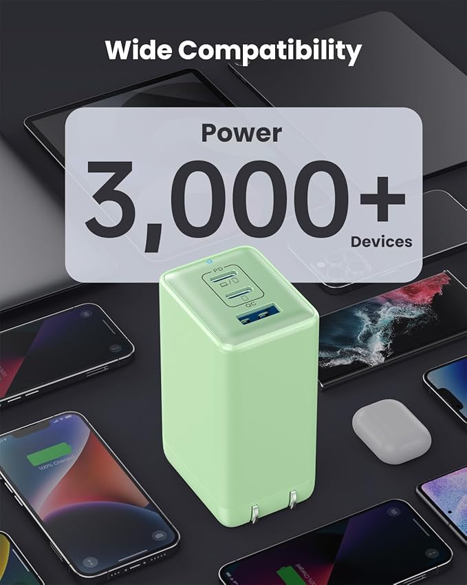 150W USB C Charger Block,GaN III Compact Foldable Wall Charger 3 Port Fast Charging Station,PD QC PPS Portable USB C Hub 100W Laptop Adapter for MacBook Pro/Air,iPad,iPhone 16/Pro,Galaxy S24,Dell etc