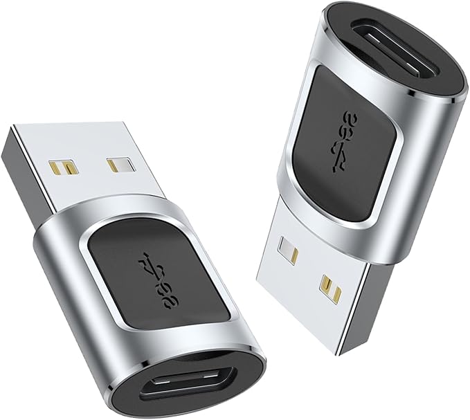 2Pack USB to USBC Adapter,usbc to USB Adapter for iPhone 16/15 Charger,iPhone 16/15/14/13/12 Pro Max Plus,iPad 9/10 Air 5 Mini 6,Car,Samsung S24 S23 S22 Plus Ultra etc.