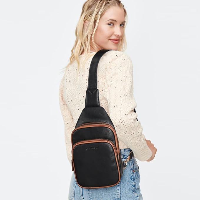 WESTBRONCO Small Sling Bag for Women Nylon Crossbody Sling Backpck Lightweight for Travel Casual Daily