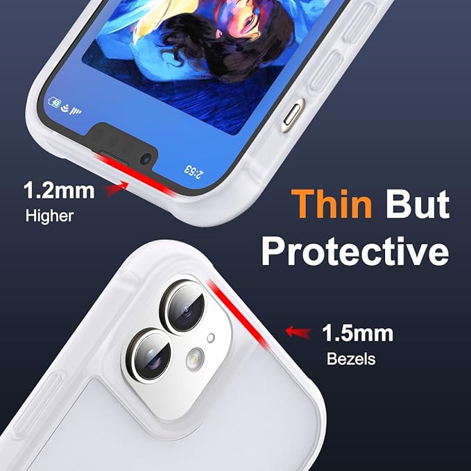 Compatible with iPhone 12 Case & iPhone 12 Pro Case 6.1" with Invisible Magnetic O-Ring Stand [Compatible with Mag-Safe][Great Grip Feeling],Translucent
