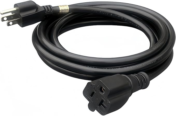 10-Feet 15 Amp Household AC Plug to 20 Amp T Blade Adapter Cable，14AWG 10-Foot 15 Amp to 20 Amp Plug Adapter Cord Nema 5-15P to 5-15R/5-20R 20Amp Comb AC Power Cord, Black