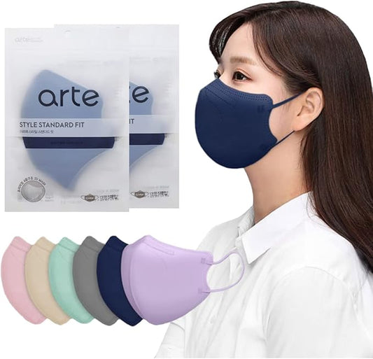 [10 Pcs] Korea Face Mask for Adults – Bird Beak type 2D Protective Health Face Mask for Dust and Smoke – 4-Layer Protective Filter – Ideal Fit for Comfortable Wear - Navy