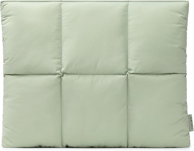 Comfyable Puffy Laptop Sleeve 13 Inch 14 Inch, Quilted Puffer Laptop Carrying Case, Pillow Case Compatible with MacBook Air M4 2025 M3 M2 M1, MacBook Pro M4 Pro/Max, Sage