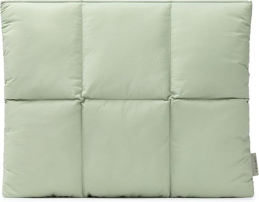 Comfyable Puffy Laptop Sleeve 15 Inch 16 Inch, Quilted Puffer Laptop Carrying Case, Pillow Pouch Compatible for MacBook Air 15 in M4 2025 & MacBook Pro 16 in M4 2024, Sage
