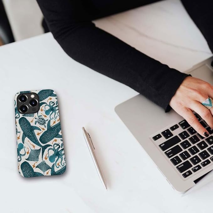 DAIZAG Case Compatible with for iPhone 15 Pro,Octopus Turtle Manta Ray Whale Phone Case for iPhone 15 Pro for Girl Women Boy Men