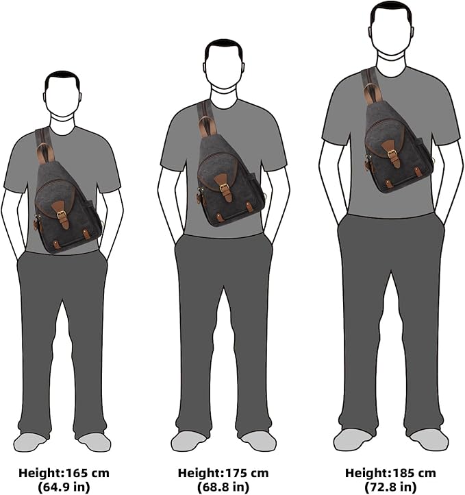 KouLi Buir Canvas Sling bag,Small Crossbody Backpack,Convertible Chest Bag Casual Daypack For Outdoor Cycling Hiking Travel