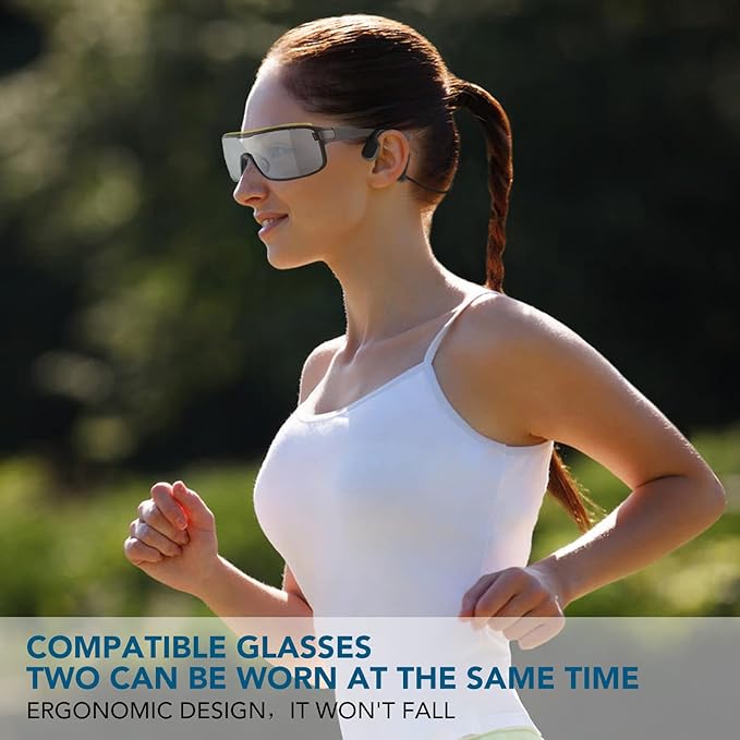 The new second-generation bone conduction headphones waterproof, ENC noise concelling and Ear friendly,painless headset,lightweight,safety and portable earphone. (black)