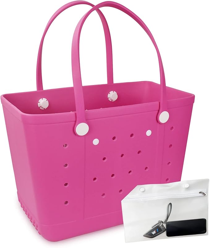 Beach Bag，Rubber Tote Bag ，Washable Tote for Boat Pool Sports Gym