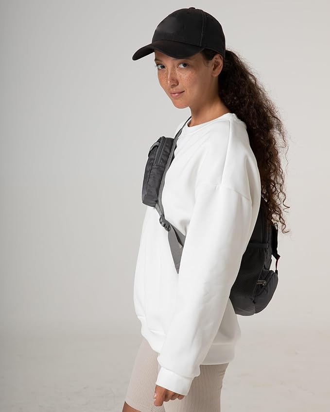 WATERFLY Packable Small Crossbody Sling Backpack Shoulder Chest Bag Daypack for Hiking Traveling Grey