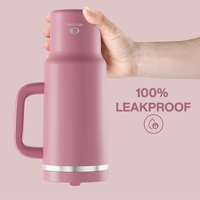 40 oz Tumbler with Handle and Straw: Stainless Steel Insulated Tumbler Keeps Cold for 24 Hours, Leakproof Travel Cup Fits in Cup Holder and BPA-Free, Turkish Rose