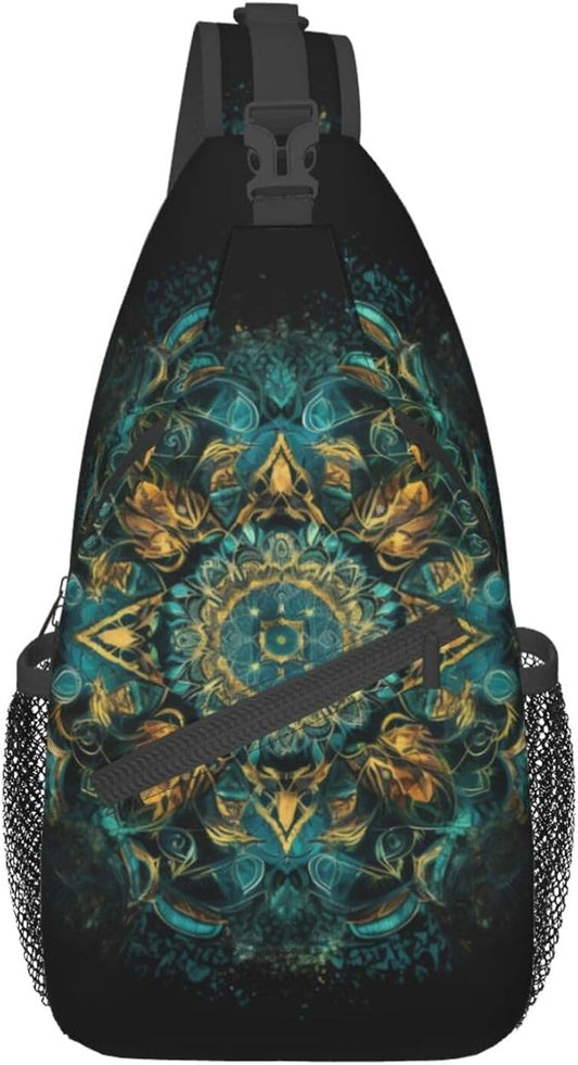 Mandala Sling Backpack Chest Bag Crossbody Shoulder Bag Gym Cycling Travel Hiking Daypack For Men Women