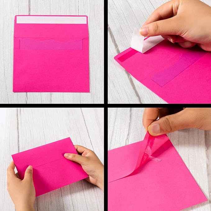 100 Pack A7 Envelopes with Colorful Blank 5 x 7 Cards Self-Adhesive Business Envelopes Invitations Cards Envelopes (Multicolored, A7)