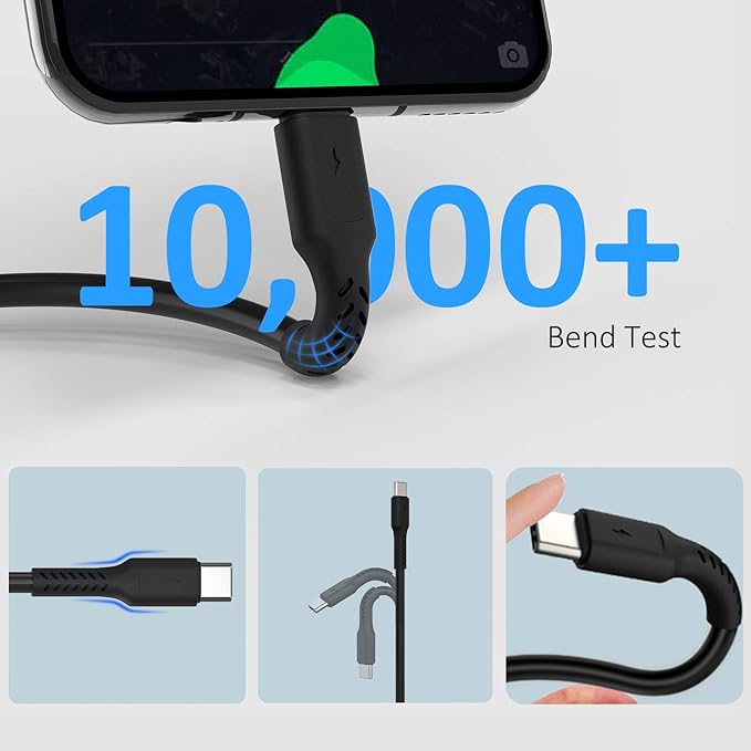 6 inch Short Fast Charging Cord, 5 Pack Durable USB A to USB Type C 3A Cable for Charging Station Compatible with Samsung Galaxy Note 9 10 S10 S20 S30 OnePlus 7T 8T LG V30 V40