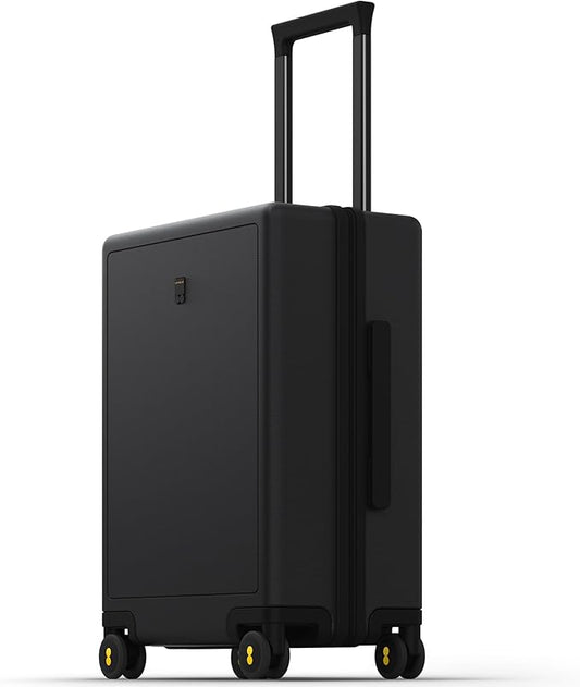 LEVEL8 Carry on Luggage Airline Approved, Small Carry-on Suitcases with Wheels, Lightweight Hardside Luminous Textured with Spinner Wheel, Tsa Lock, 18 Inch, Black