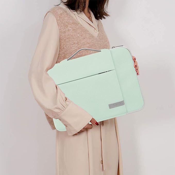 Lacdo 360° Protective Laptop Sleeve Case for 16 inch New MacBook Pro M4/M3/M2/M1 Pro/Max A3403 A3186 A2991 A2780 A2485 A2141 2024-2019, 15 inch Surface Laptop 7th Copilot+PC/6/5/4/3 Computer Bag,Green