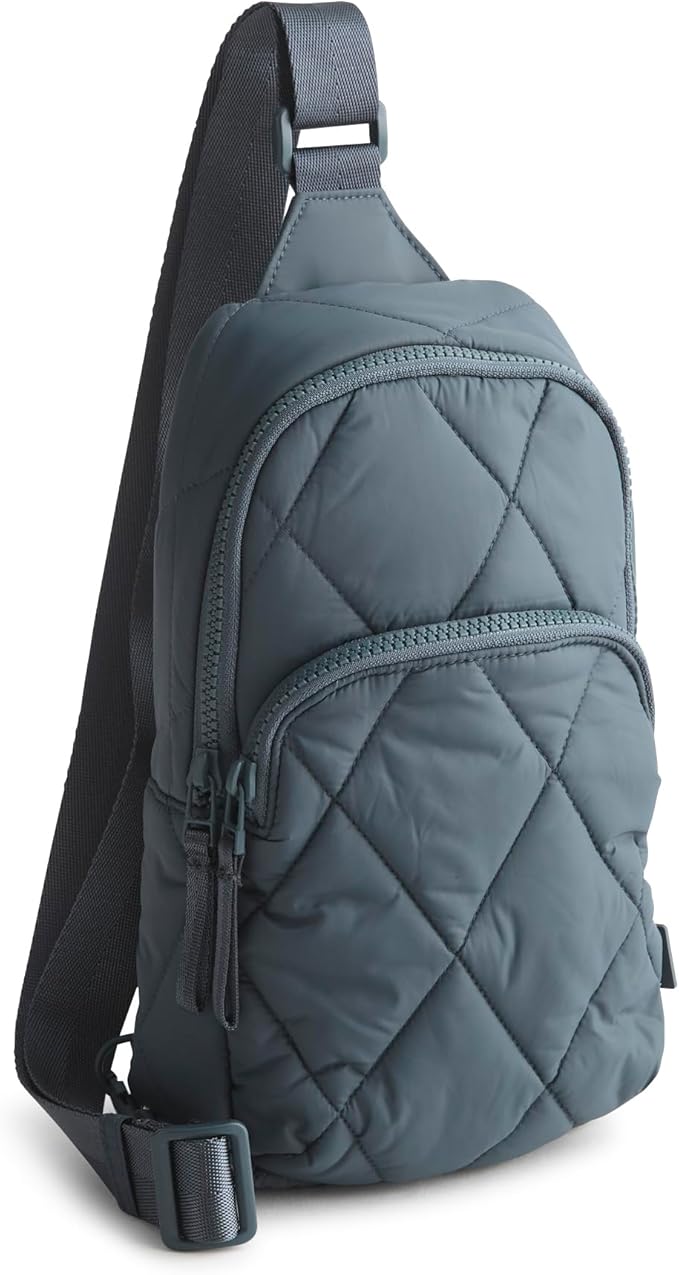 Vera Bradley Women's Featherweight Lorman Sling Backpack Bag, Dark Slate, One Size