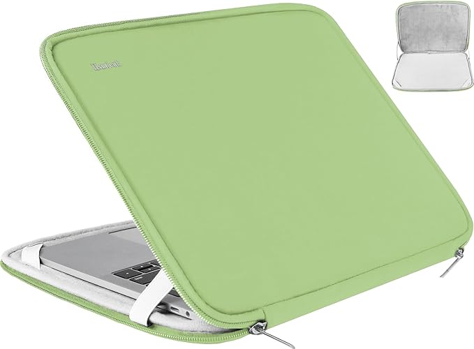 Laptop Sleeve 14 inch, Upgrade Shockproof Protective Computer Case Briefcase Carrying Bag Compatible with 14" HP, Lenovo, Asus, Acer, Notebook, Chromebook Computer, Light Green