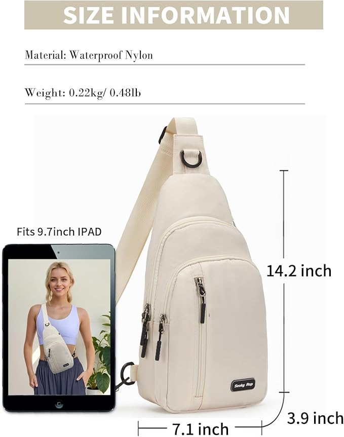 Seoky Rop Small Sling Bag Crossbody for Men Women One Strap Shoulder Cross Body Bag Sling Backpack for Travel