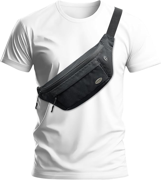 Entchin Fanny Pack for Women Men,Crossbody Belt Bag with 4-Zipper Pockets,Adjustable Waist Bag Pack,One of the Most Popular Travel Essential Gifts for Walking,Traveling,Cycling