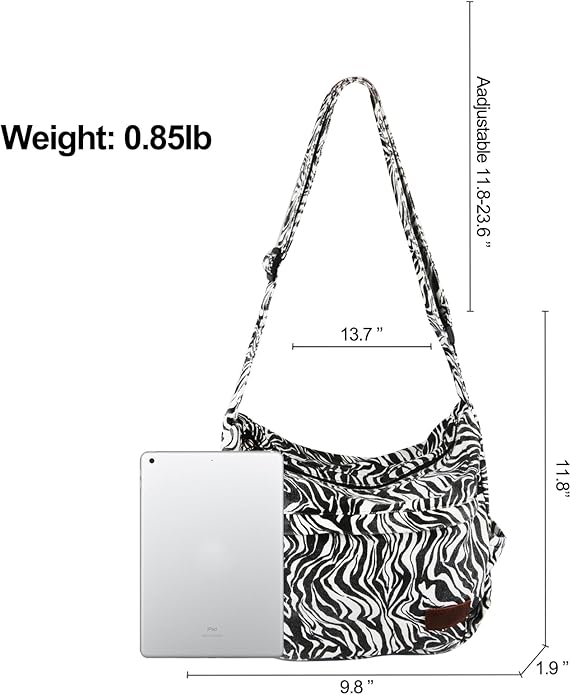 Large Canvas Messenger Bag with Multiple Pockets for Men and Women, Crossbody Shoulder Tote Hobo Laptop Bag