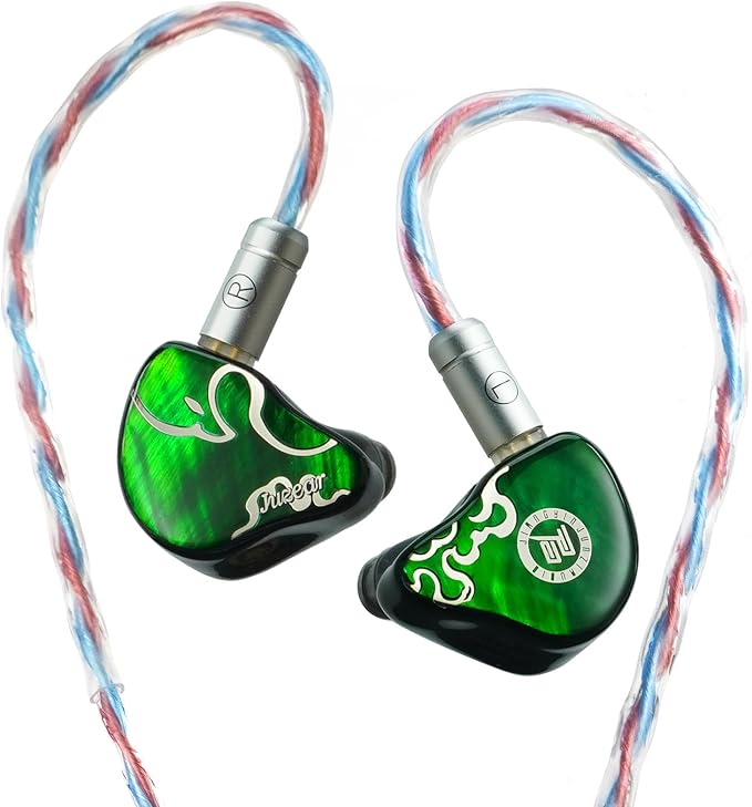 HiFiGo IEMs Juzear x Z Review Defiant in Ear Monitor, 1DD +3BA Hybrid Drivers Earphones, HiFi Wired Earbuds, Gaming Earbuds with 3.5/4.4mm Detachable Cable for Musician Audiophile Gamer (Green)