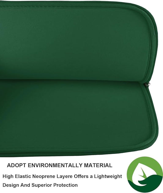 Laptop Sleeve Case, Resistant Neoprene Notebook Computer Pocket Case/Tablet Briefcase Carrying Bag Compatible for 15.6 Inch Asus Fujitsu HP Sony Toshiba Acer- (DarkGreen)