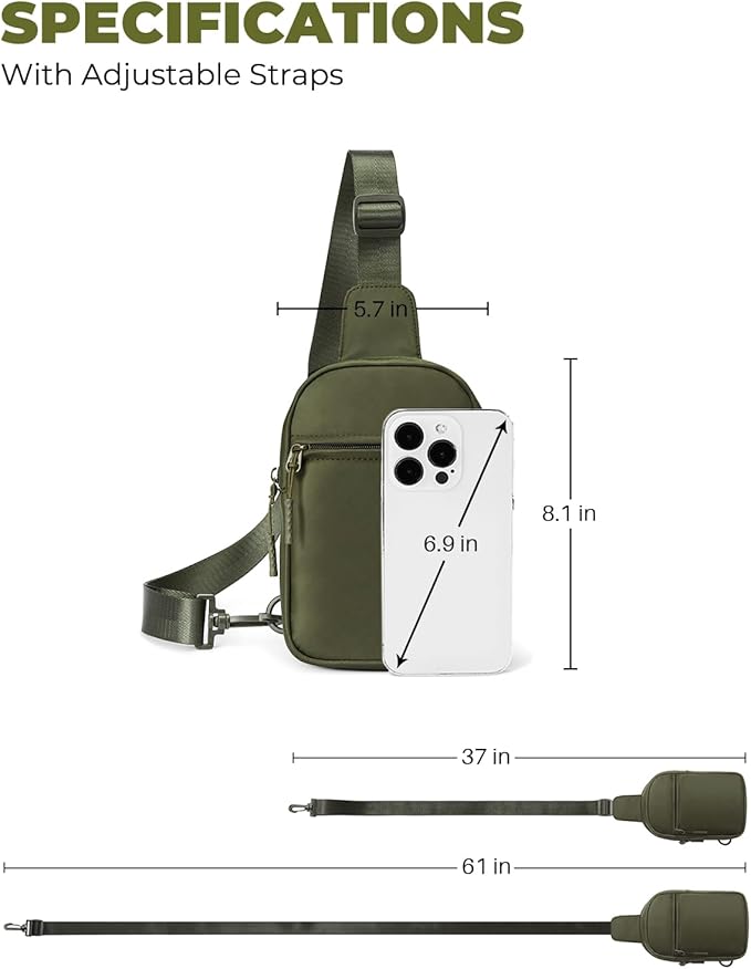 CHOLISS Small Sling Bag for Women and Men, Crossbody Bags Trendy Fanny Packs Chest Bag with Extended Strap