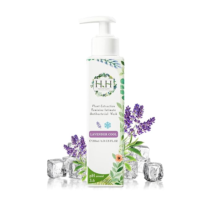 HH Herb & Health Feminine Wash for Women, pH3.6 Lactobacillus Cleanser with Botanical Extracts, Hydrating & Cooling Intimate Care for Odor Dryness and Itch, Sensitive Skin Safe, Lavender Scent Cool